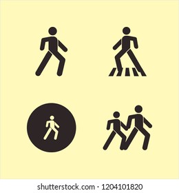 walk icon. walk vector icons set pedestrian people and pedestrian