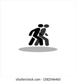 walk icon vector on white background, from eps10