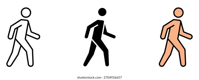 Vector de ícono de caminata. Símbolo de seguridad y navegación. Ilustración vectorial.