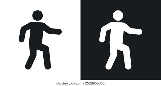 Walk icons. solid style vector