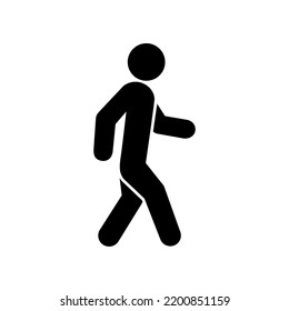 Walk icon.Walking slowly icon in trendy flat style. Man Walking, Activity, Sport symbol design, logo, app, UI.Walking man vector icon.