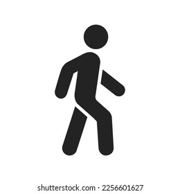 Walk line and glyph icon. Simple outline and solid style. Pedestrian, man, pictogram, human, side, walkway concept symbol. Vector illustration isolated on white background. EPS 10.