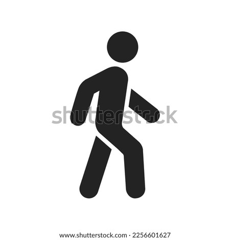 Walk line and glyph icon. Simple outline and solid style. Pedestrian, man, pictogram, human, side, walkway concept symbol. Vector illustration isolated on white background. EPS 10.
