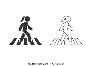 Walk line icon set symbol logo vector template