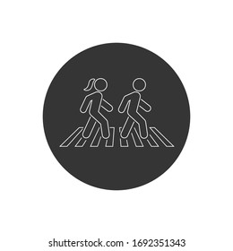 Walk line icon symbol logo template. Vector