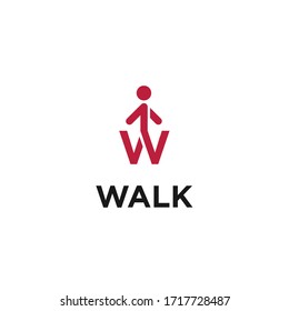 walk logo design vector illustration on white background
