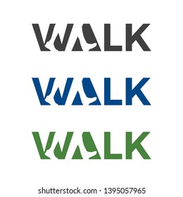 Walk Logo, Foot Logo, word logo