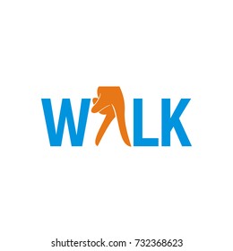 Plantilla de diseño de letras iniciales del logotipo WALK vectorial