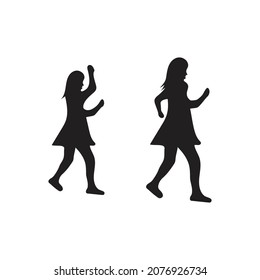 Walk logo vector icon template illustration design
