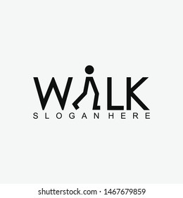 Walk Logotype Concept Illustration Design For Business. - Vector Illustration 