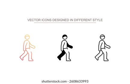 Walk Man icon design with white background stock illustration