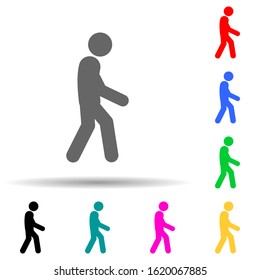 Walk, man multi color style icon. Simple glyph, flat vector of walking,running people icons for ui and ux, website or mobile application
