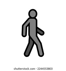 walk man silhouette color icon vector. walk man silhouette sign. isolated symbol illustration