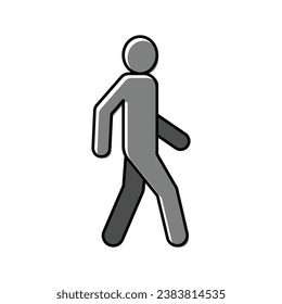 walk man silhouette color icon vector. walk man silhouette sign. isolated symbol illustration