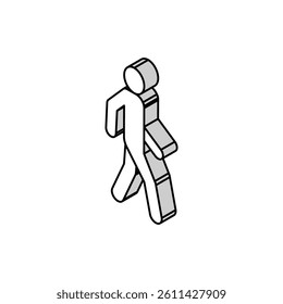 walk man silhouette isometric icon vector. walk man silhouette sign. isolated symbol illustration