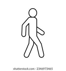 walk man silhouette line icon vector. walk man silhouette sign. isolated contour symbol black illustration