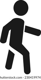 Walk man vector icon. Walking icon. Isolated on white background. Vector illustration. Replaceable vector design