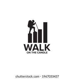 Walk On The Candle Stick Forex Logo Design Template