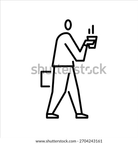 walk outline icon. a man go to work illustration.