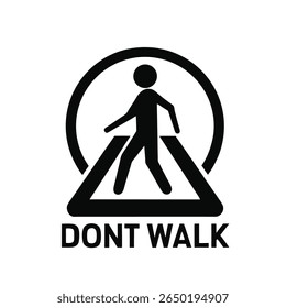 Don’t Walk Pedestrian Signal Icon – Vector Crossing Prohibition Symbol