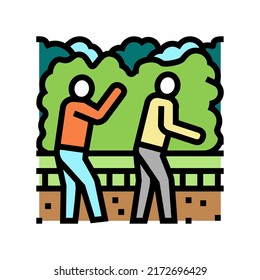 walk people park color icon vector. walk people park sign. isolated symbol illustration