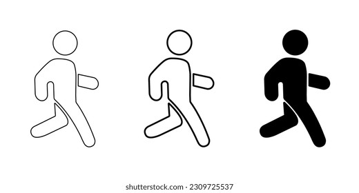 Walk person vector icon.  Human silhouette - people walk. Vector illustration
