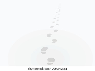 Walk. Shoes footprint. vector illustration