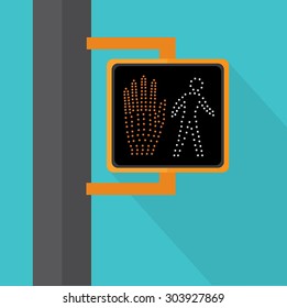 Walk Signal Flat Vector