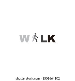 Walk Silhouette Vector Logo. Walk Vector Logo