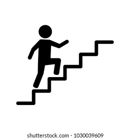 Walk Up Stairs Symbol Vector Illustration.