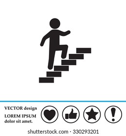 Walk Up Stairs Symbol Vector Illustration