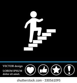 Walk Up Stairs Symbol Vector Illustration 