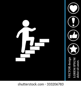 Walk Up Stairs Symbol Vector Illustration 