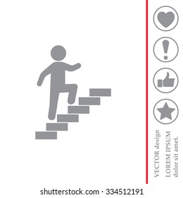 Walk Up Stairs Symbol Vector Illustration