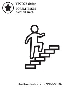 Walk Up Stairs Symbol Vector Illustration, line icon
