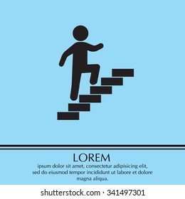 Walk Up Stairs Symbol Vector Illustration 