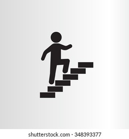 Walk Up Stairs Symbol Vector Illustration 