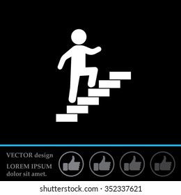 Walk Up Stairs Symbol Vector Illustration 