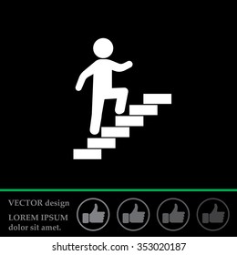 Walk Up Stairs Symbol Vector Illustration