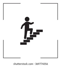 Walk Up Stairs Symbol Vector Illustration