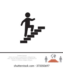 Walk Up Stairs Symbol Vector Illustration