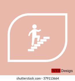 Walk Up Stairs Symbol Vector Illustration

