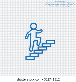 Walk Up Stairs Symbol Vector Illustration, line icon