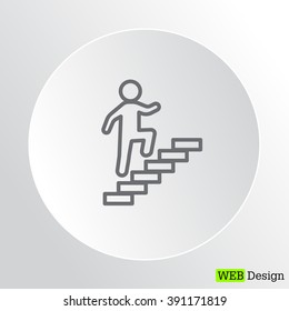 Walk Up Stairs Symbol Vector Illustration, line icon
