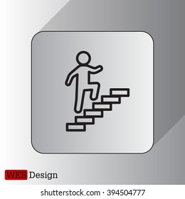 Walk Up Stairs Symbol Vector Illustration, line icon
