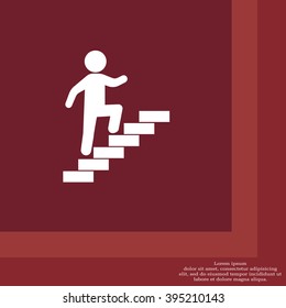 Walk Up Stairs Symbol Vector Illustration
