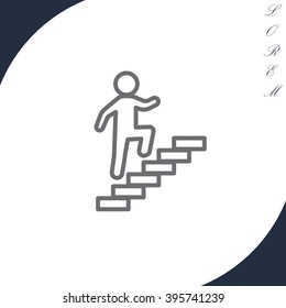Walk Up Stairs Symbol Vector Illustration, line icon

