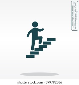 Walk Up Stairs Symbol Vector Illustration
