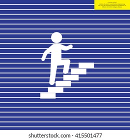 Walk Up Stairs Symbol Vector Illustration