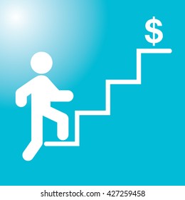Walk Up Stairs Symbol Vector Illustration